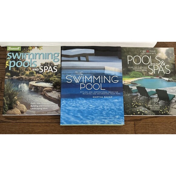 Lot of 3 Swimming Pool & Spas Books Inspiration Designs Building Landscaping - Picture 1 of 4